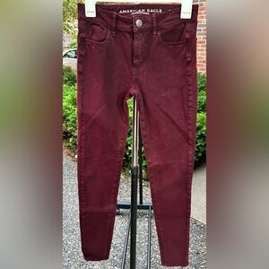 Maroon American Eagle Outfitters super super stretch size "0 regular".